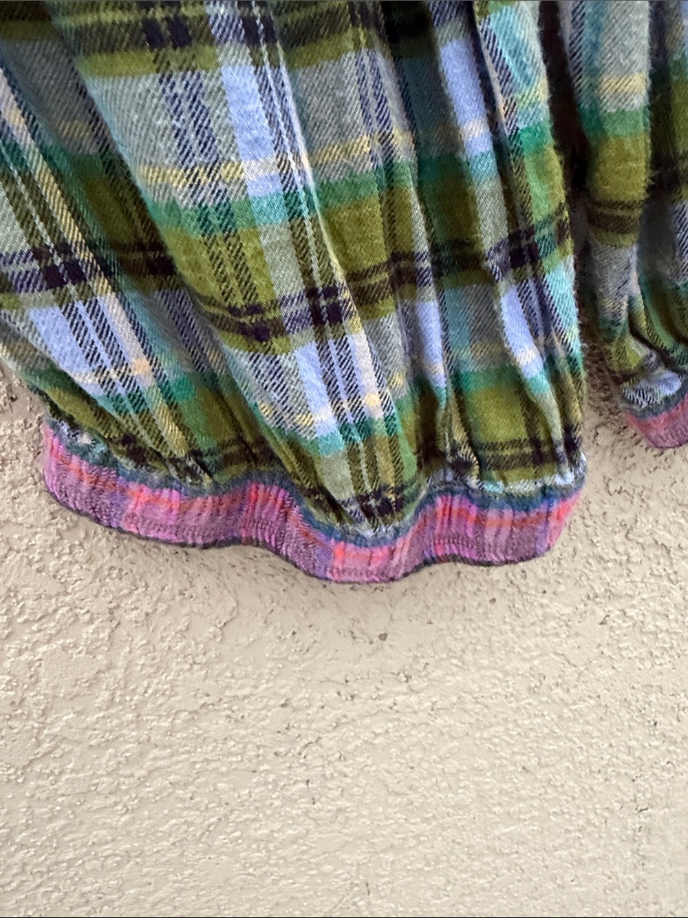 Wide Leg Plaid Lounge Pants - Green Plaid - Picture 6 of 10